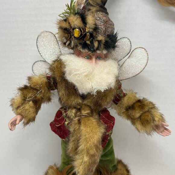 Vintage Mark Roberts Fall Pinecone Woods Fur Feathers Small Fairy - Picture 2 of 9